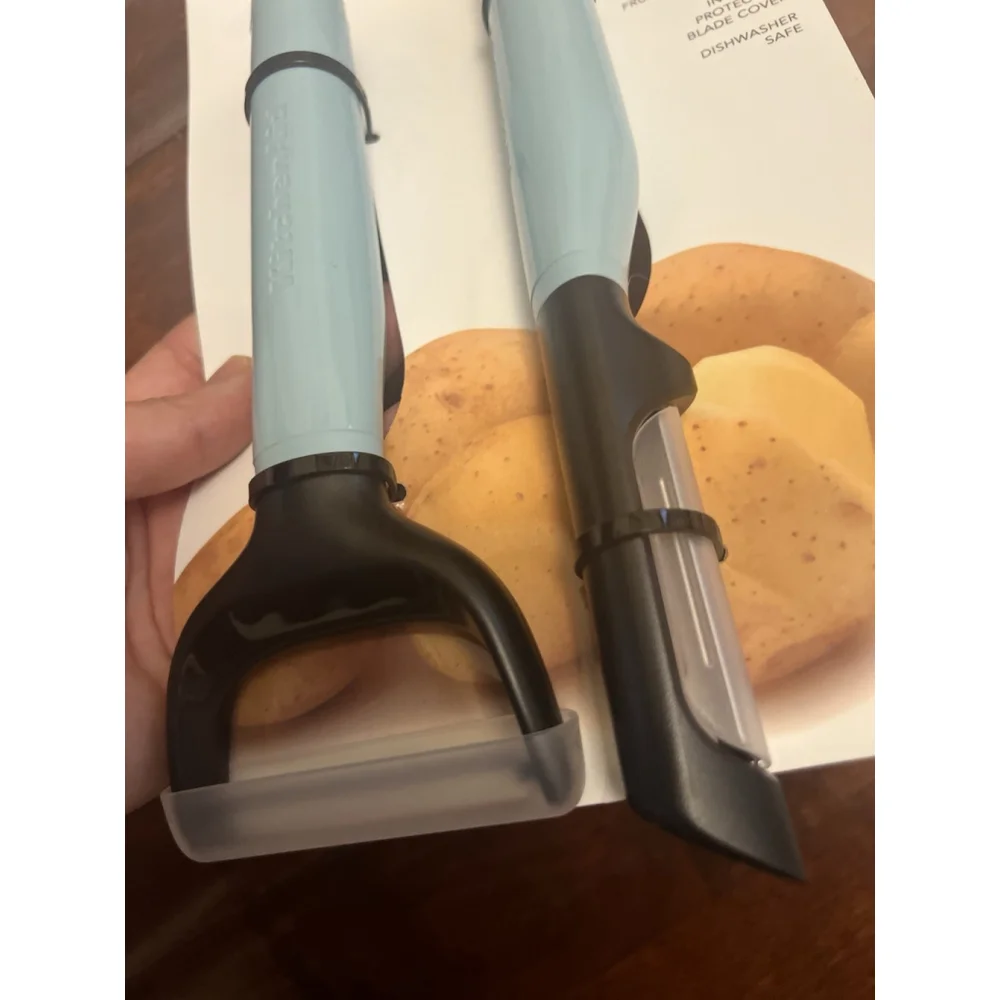KitchenAid 2 Piece Peeler Set Y Peeler & Euro Peeler Aqua NEW
